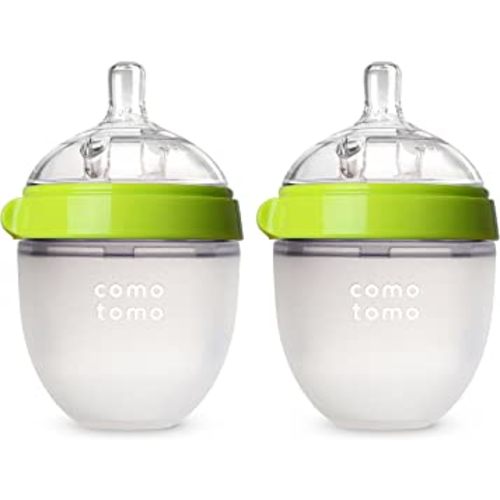Comotomo Baby Bottle Double Pack, Green, 5oz