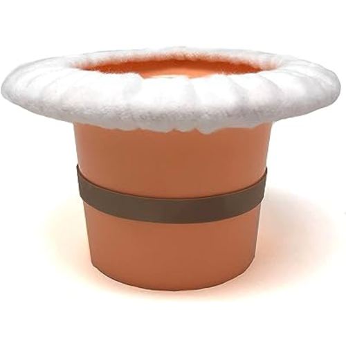 Top Hat Potty for Newborn Infant Potty Training | Elimination Communication | Includes 100% Cotton Undyed Fleece Cozy | Anti-Slip Rubber Band | for EC Baby Potty Training (Peach)