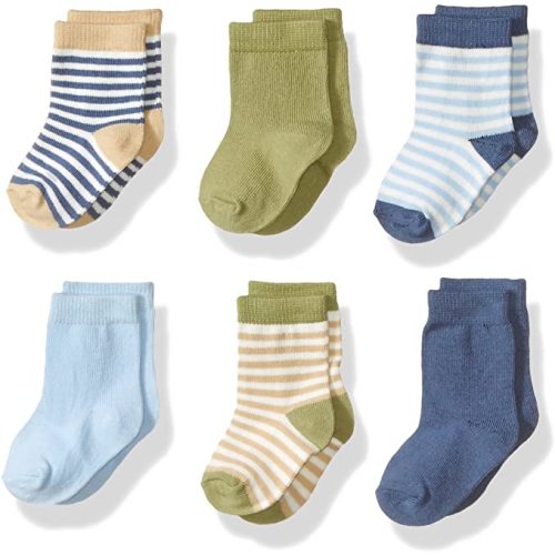 Touched by Nature Unisex Baby Organic Cotton Socks - 0-6 Months - Boy Stripes