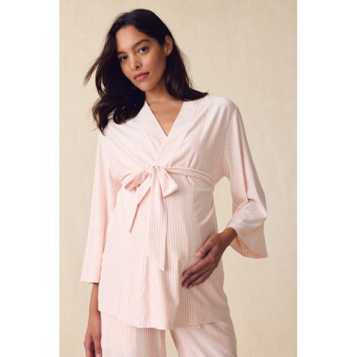 Lake DreamModal Pajamas Pencil Stripe Maternity Kimono Bundle