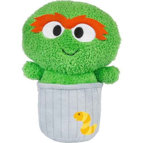 KIDS PREFERRED Sesame Street Oscar The Grouch Cuteeze Stuffed Plush Toy 12 Inch Extra Soft Plushie for Kids, Crinkle Sound in Hands, Rattle in Head