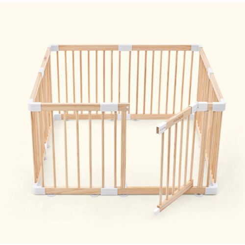 HARPPA Grovi Wooden Baby Gate Playpen | Non-Toxic Foldable DIY Adjustable Play Yard for Infants & Toddlers – Natural Finish Baby Fence for Small & Large Spaces
