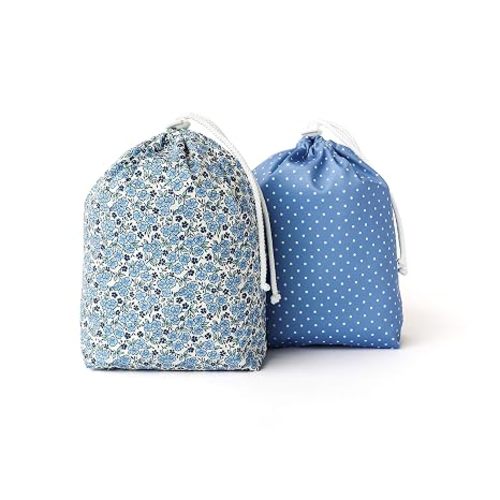 Esembly Ditty Bag Duo, Wet Bags, Forget-me-not + Penny Dot 2-Pack | Reusable Waterproof Drawstring Wet Bags for Cloth Diapers, Swimsuits, Toiletries & Snacks, Includes 2 Bags