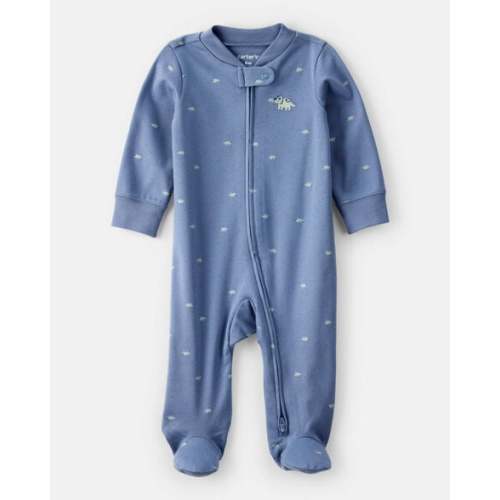 Baby Boy Dino Print 100% Cotton Long-Sleeve Sleep & Play Pajamas - Blue | Carter's
