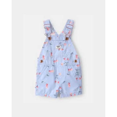Baby Girl Cherry Canvas Shortall - Blue - OshKosh B'gosh | Carter's