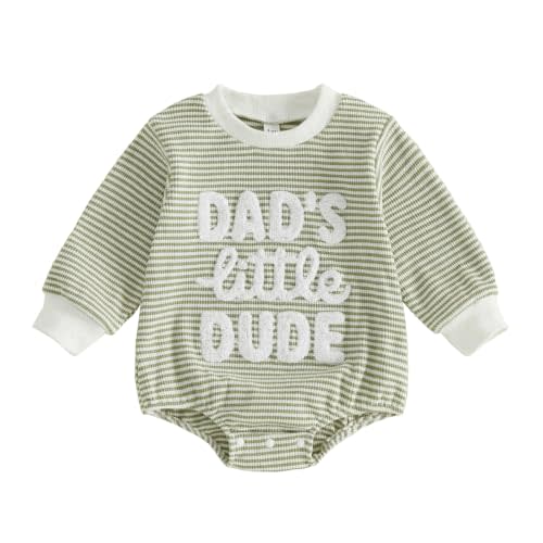Newborn Baby Boy Fall Outfit Romper Jumpsuit Infant Waffle Clothes | Letter Embroidery Cute Long Sleeve Round Neck Bodysuit