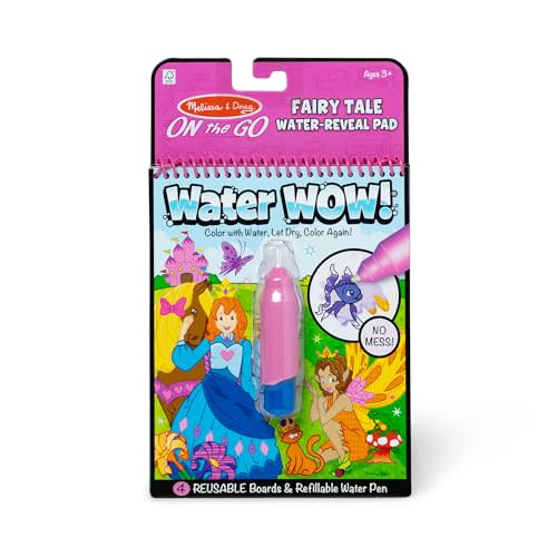 Melissa & Doug On The Go Water Wow! Mess Free Coloring Book, Reusable Water-Reveal Activity Pad, Fairy Tale, Travel Toys, Party Favors, for Toddlers & Kids Ages 3+ - FSC Certified