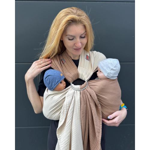 Twin Ring Sling, Twins baby carrier, Twins sling for newborn, 100% Organic Cotton ring sling, Muslin ring sling, Twin Babywearing