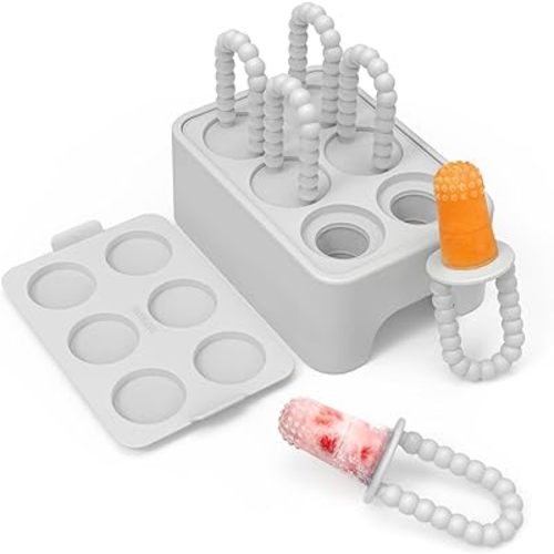 MORLIKE LIVING Baby Popsicle Molds Teething Relief, Grey
