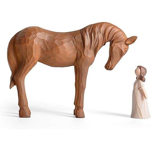 Horse Gifts for Girls - Girl & Horse Figurine Gifts for Horses Lovers Women Sculpted Hand-Painted Resin Horses Stuff Decor Equestrian Cowgirl