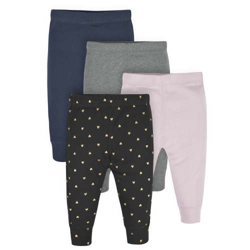Gerber Baby Girls Active Pants, 4-Pack, (Newborn - 24 Months)