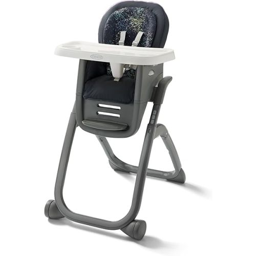 Graco® DuoDiner DLX Highchair, 6 Stages of Use, Infant to Baby High Chair, Infant to Toddler Booster Seat, Youth Stool, 5 Adjustable Height Positions, Splatter Art