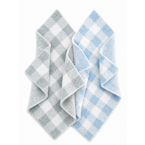 Gingham Mini Blanket 2-Pack (15"x20") – Soft Baby Security Lovey Set – SpearmintLOVE
