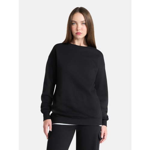 No Boundaries Fleece Oversized Sweatshirt with Long Sleeves, Women’s Sizes XXS-4X