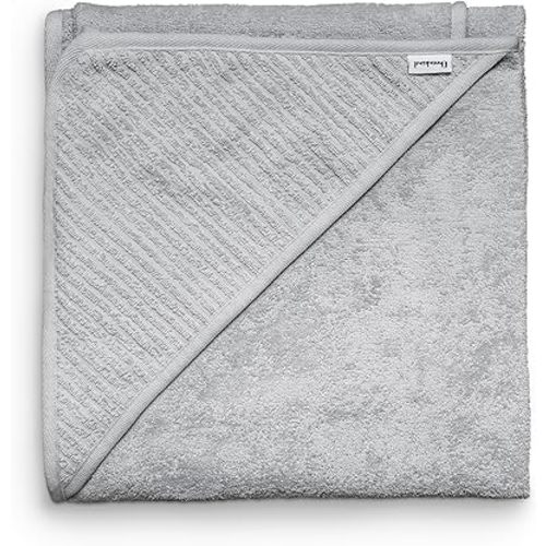 Ehrenkind® Hooded Towel, Baby Towel with Hood Made of Cuddly Soft Organic Cotton, Bath Towel in 100 x 100 cm, Light Grey, Children's Bath Towel, As Baby First Equipment Newborn or Baby Gift