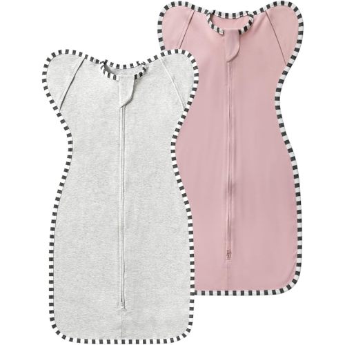 Baby Transition Swaddle 2-Pack, Newborn Sleep Sack, Arms Up Design (Arms In/Out), Infant Swaddle for Boys Girls
