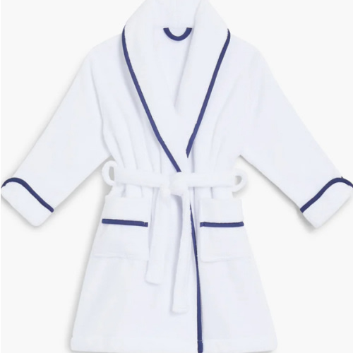 The Baby Hotel Robe - White/Navy