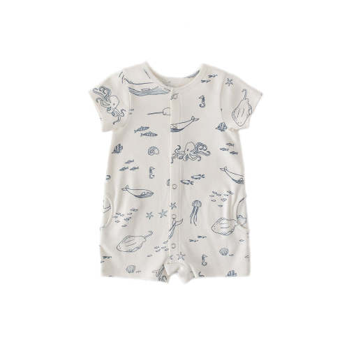 Short Sleeve Romper - Life Aquatic, 0-3mos