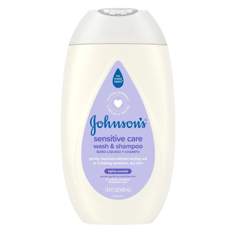 Johnson's Sensitive Care Wash & Shampoo, 13.6 OZ