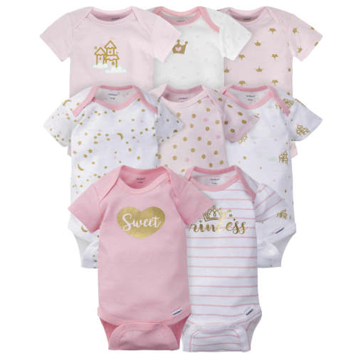 Gerber® 8-pack Baby Girls' Castle Short Sleeve Onesies® Bodysuits – Gerber Childrenswear