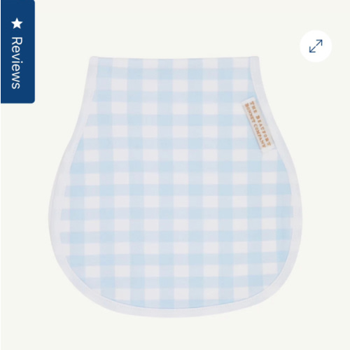 Oopsie Daisy Burp Cloth - Buckhead Blue Gingham with Worth Avenue Whit
