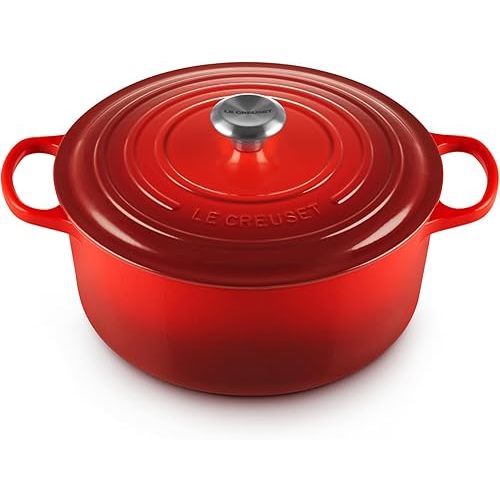 Le Creuset Enameled Cast Iron Signature Round Dutch Oven, 7.25 qt., Cerise