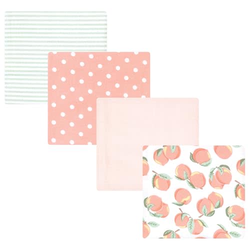 Hudson Baby Unisex Baby Cotton Flannel Receiving Blankets, Sweet Peach, One Size