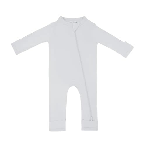 KYTE BABY Soft Bamboo Rayon Rompers, Zipper Closure, 0-24 Months (Newborn, Storm)