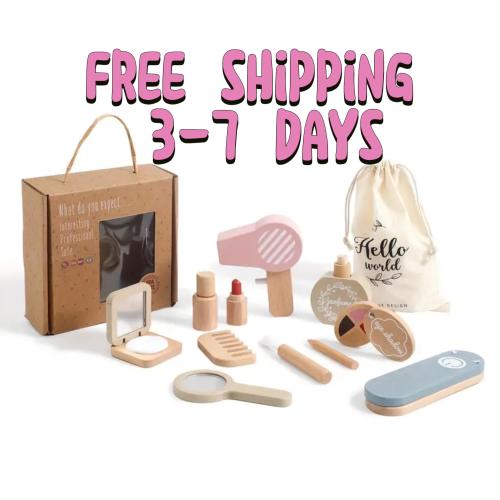Wooden Pretend Play Makeup Kit: Montessori Educational Toy