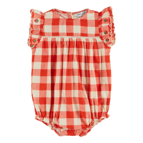 Vichy Organic Cotton romper | Red