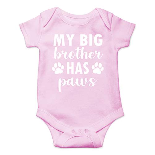 My Big Brother Has Paws - Funny Baby Essentials Bodysuit - Baby Girl Clothes Newborn Romper