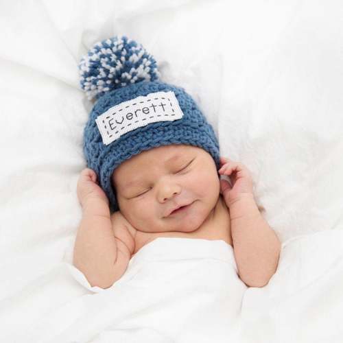 Monogrammed Newborn Baby Hat Personalized Baby Boy Hat - Etsy