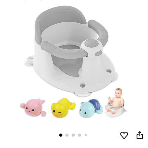 Baby Bath Seat for Babies 6 Months & Up, Bath Seats for Babies Sitting Up, 3 Baby Bath Toys, Open Design, Non-Slip, Compact Toddler Bath Seat.