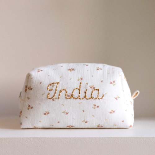 Toiletry bag - Beige Flowers