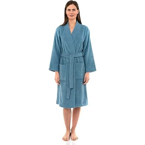 TowelSelections Womens Robe Cotton Kimono Bathrobe for Women Knee Length Terry Cloth Towel Robes for Women XS to 4X