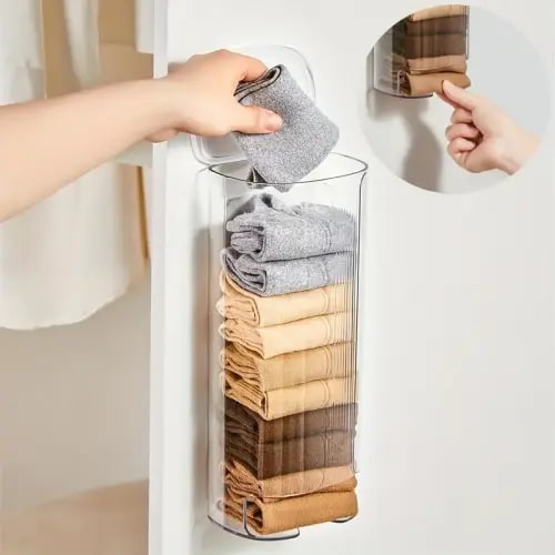 Wall Mounted Storage Box, 1 Count Pull-out Hanging Underwear - TikTok Shop