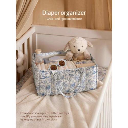 1pc Floral Diaper Caddy Organizer, Stylish Nursery Storage Basket - Gift For Baby Shower, Baby Registry Must Have, Newborn Essentials - Baby Caddy Organizer(Flower Prints In Randomized Positions) | SHEIN USA