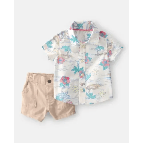 Baby Boy 2-Piece Tropical Beach Short-Sleeve Top & Pant Set | Carter's