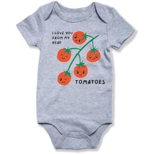 hrcfbk Infant Baby Boys Girls Bodysuit Newborn Short Sleeve Funny Letters Print Romper Reveal Pregnancy Announcement Clothes