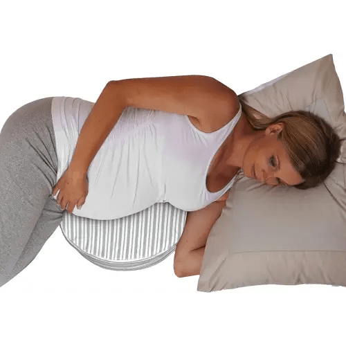 Boppy Wedge Pregnancy Pillow - Compact Support Wedge Maternity Pillow for Back, Knees, Pelvic Floor at Home, Office & Travel with Washable Knit Cover - Gray Modern Stripe