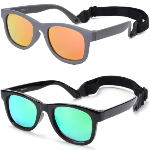 COASION Bendable Polarized Soft Baby Sunglasses with Strap Age 0-24 Months
