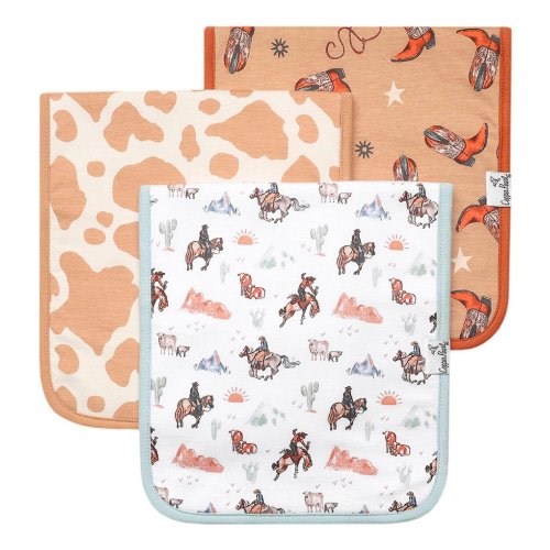 Copper Pearl Baby Boys Boone Western Print Burp Cloths 3-Pack