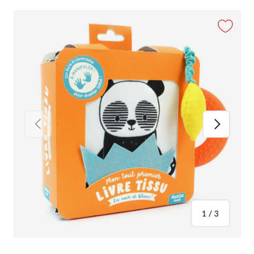 Mon Tout Premier Livre Tissu Noir et Blanc – CLÉMENT