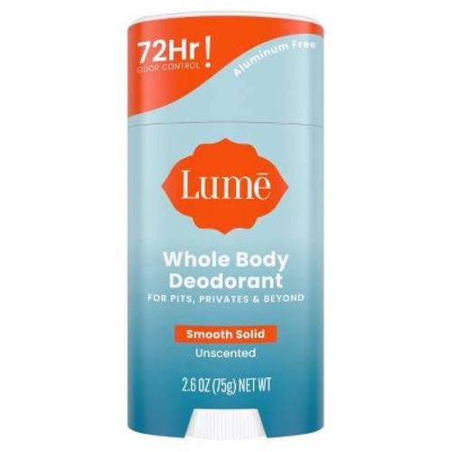 Lume Whole Body Women's Smooth Solid Deodorant - Unscented - Aluminum-Free 2.6oz: Vegan, Paraben-Free, Non-Toxic