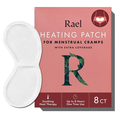 Rael Herbal Heating Patches, Period Cramps Relief, Heat Therapy, Ultra Thin Design, Large Size for Extra Coverage, All Skin Types (8 Count)