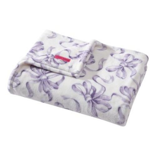 Betsey Johnson Ballet Bows Purple 50" X 70" Throw Blanket
