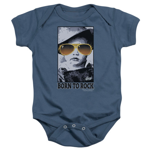 Elvis Presley Born To Rock Baby Onesie T-Shirt Indigo