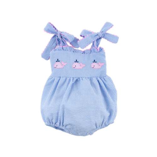 Ocean Whale Light Blue Gingham Aurora Bubble