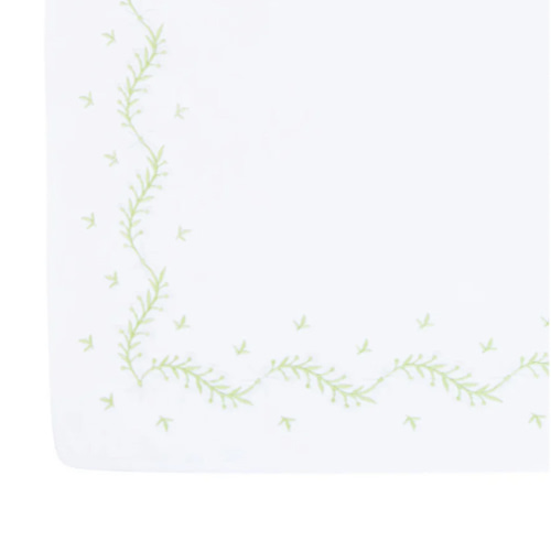 Embroidered Crib Sheet in Meadow | Over The Moon