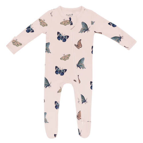 Bamboo Zippered Footie - Blush Butterfly – Chicke